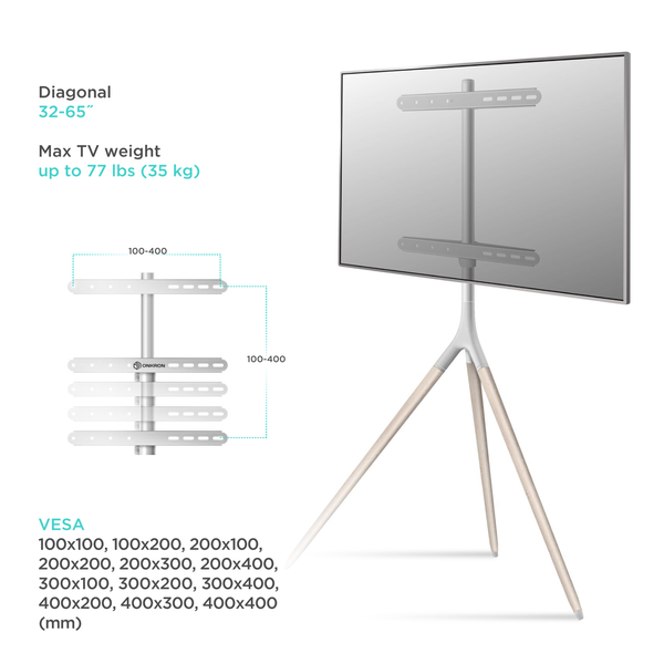 ONKRON Tripod Easel TV Stand for 32” – 65 Inch LED LCD OLED Screens up –  Onkron UK