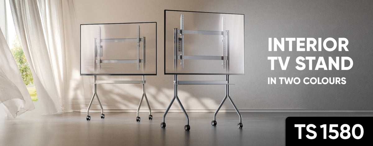 TS1580 Mobile TV Stand in Graphite and Champagne