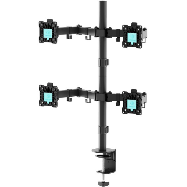 Desk Mount for Four Monitors 13"-32" max 8 kg, Tilt-Swivel, with Rotation, Black D421E