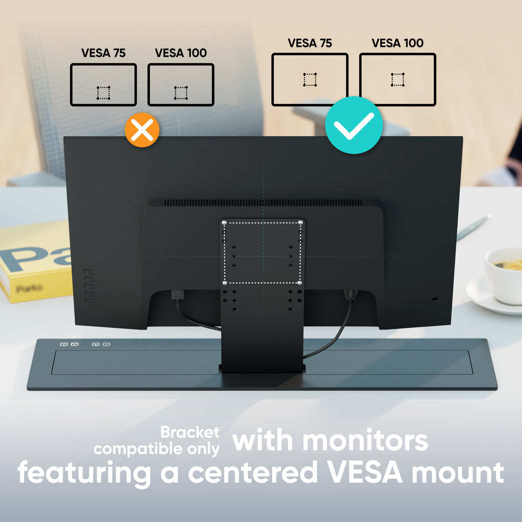 Retractable Monitor Mount for Screen up to 27”, VESA up to 100x100, we ...