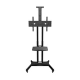 ONKRON Mobile TV Stand for 40-70”  TVs with Wheels Shelves up to 45 kg Height  Adjustable Rolling TV Cart TS1551 Black