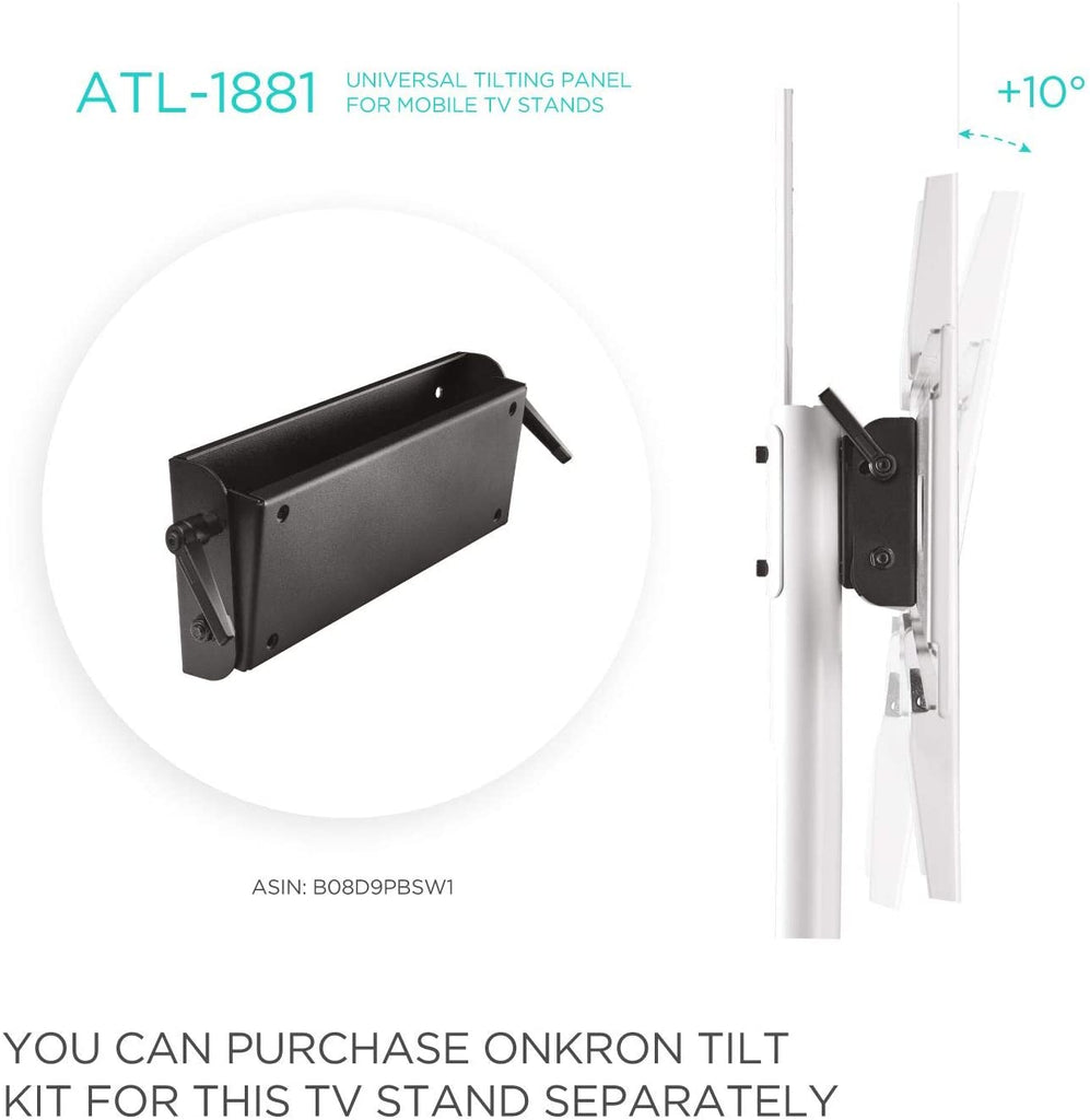 ONKRON Tilting Adapter Panel for TS1881 Mobile TV Stand Rolling TV Carts up to 10 Degrees ATL1881 - Onkron