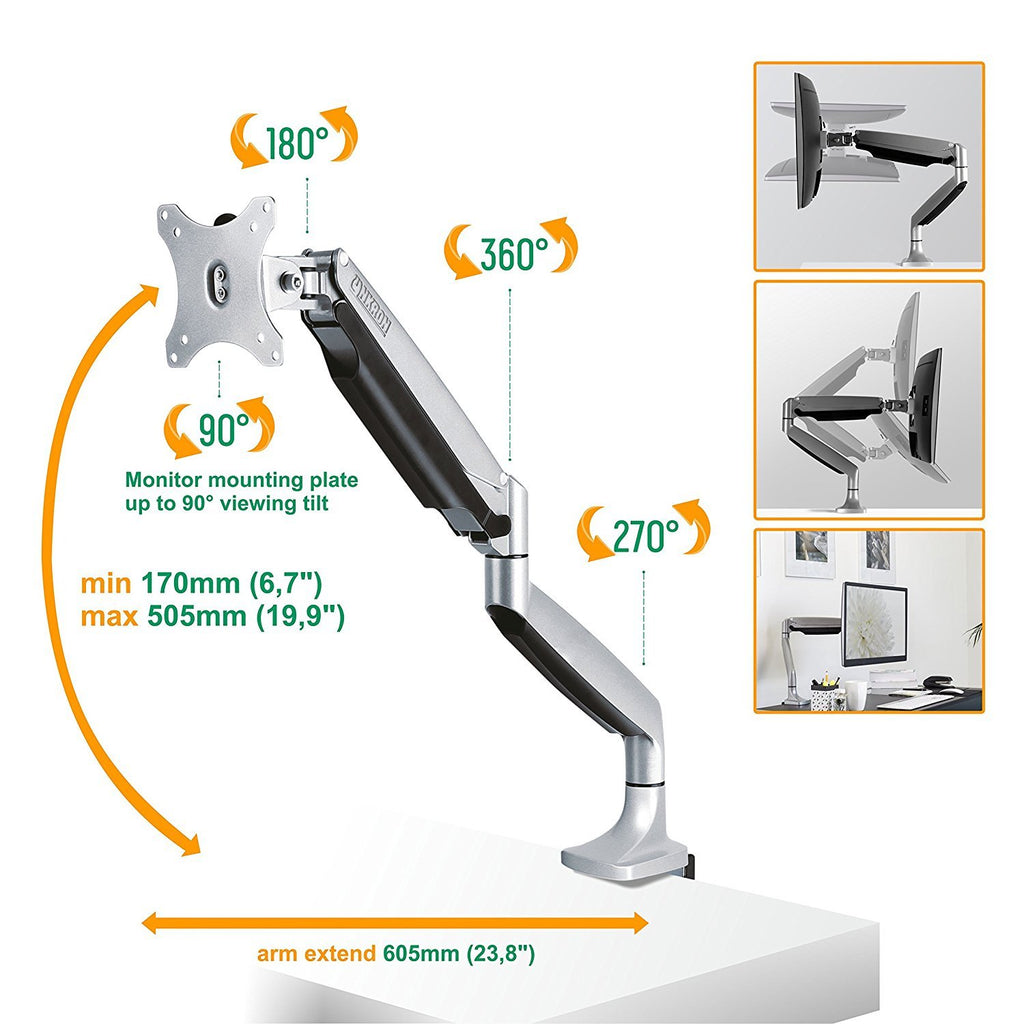 Monitor Desk Mount for 13 to 32-Inch LED LCD Flat Monitors up to 19.8 lbs - Onkron