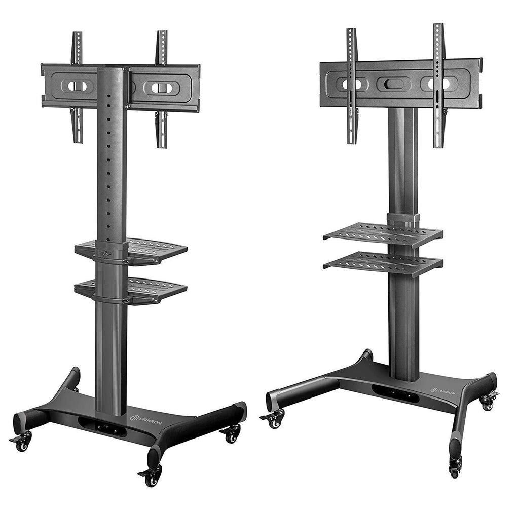 Mobile TV Stand TV Cart for 32”–65” screens Height Adjustable TV Trolley TS1661 Black - Onkron