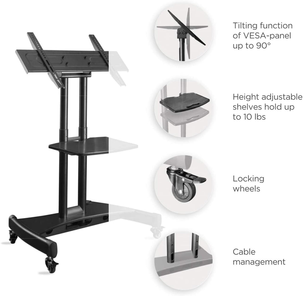 Tilting Mobile TV Stand for 32” to 65 Inch TVs & Interactive Touch Panels - Onkron