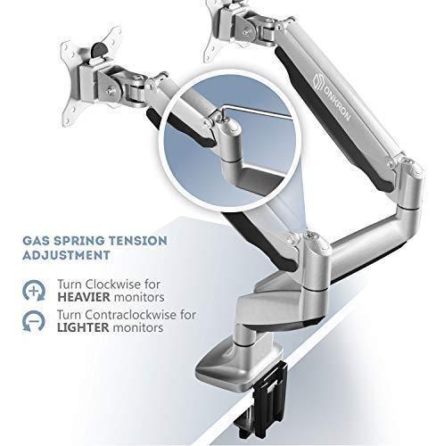 Dual Monitor Desk Mount Stand for 23 to 32-Inch LCD LED Monitors up to 19.8 lbs - Onkron